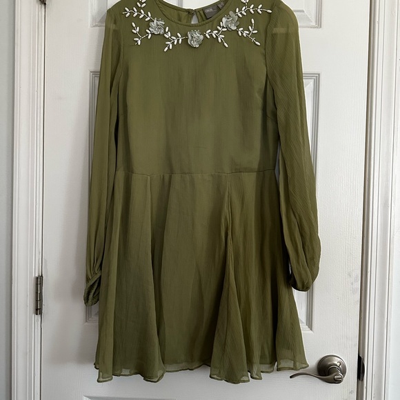 ASOS Dresses & Skirts - BNWOT Olive Green Dress with Floral Beading